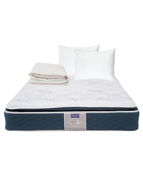 Colchón + almohadas y protector Restonic Trust confort medio