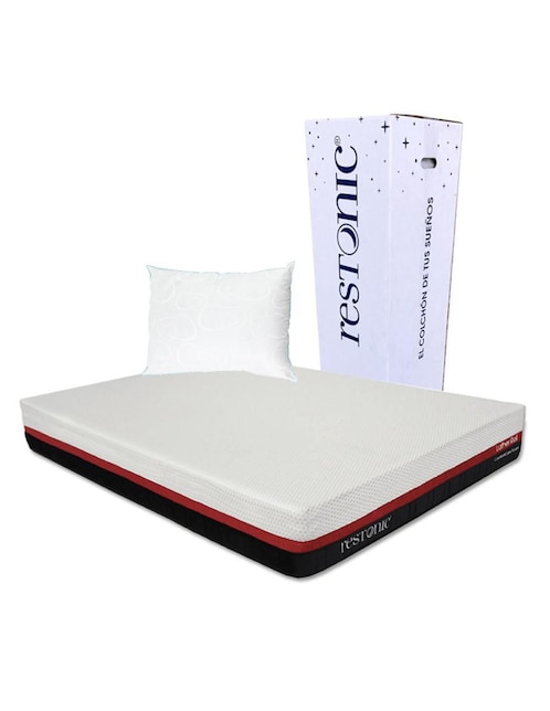 Colchón + almohada Restonic Lather confort firme