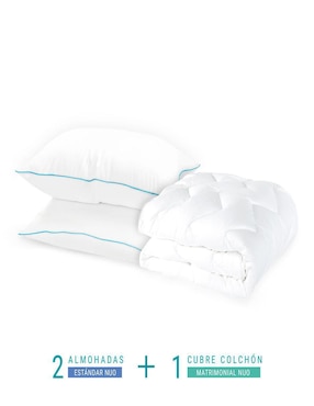 Protector de colchón + 2 almohadas Sognare Bundle transpirable