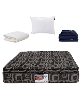 Colchón Spring Air Morgan Confort Medio +Almohada Protector Y Sábana