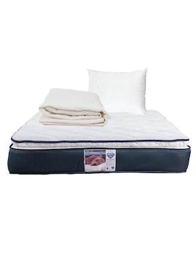 Colchón Spring Air Dicasa Confort Medio + Almohada Y Protector