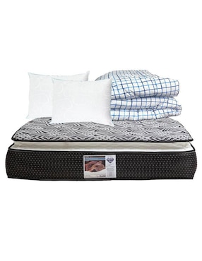 Colchón Spring Air Omega Confort Firme + Almohadas Y Edredón