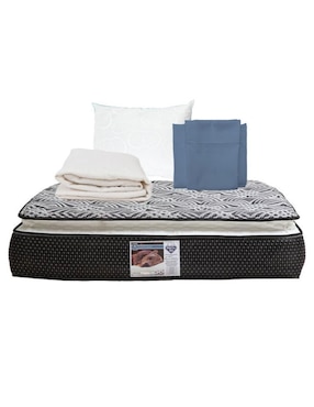 Colchón Spring Air Omega Confort Firme + Almohada + Protector Y Juego De Sábanas