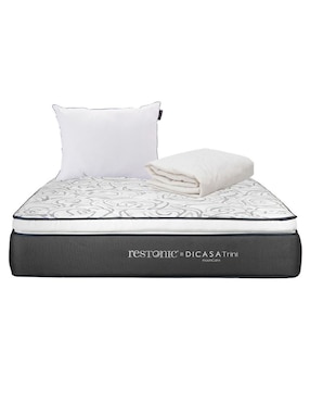 Colchón + Almohada Y Protector Dicasa Trini Confort Medio