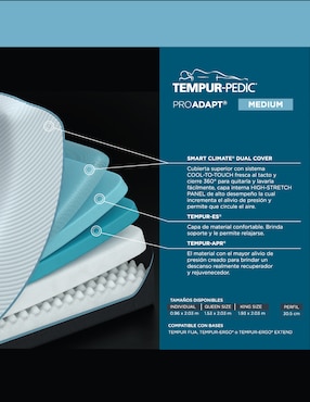 Colchón plegable Tempur tempur-pedic proadapt medium