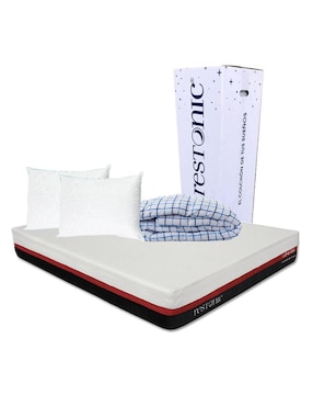 Colchón + almohadas y edredón Restonic Lather confort firme
