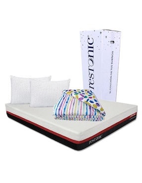 Colchón + almohadas y edredón Restonic Roll confort firme