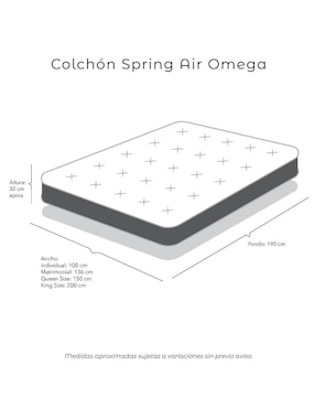 Colchón regular Spring Air omega king size