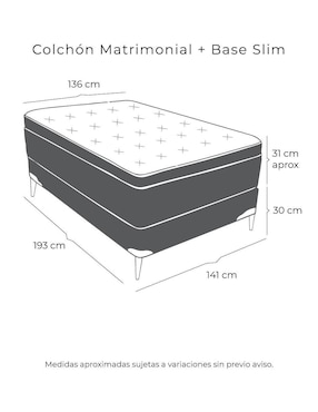 Juego de colchón y box Trini Slim Dicasa Matrimonial