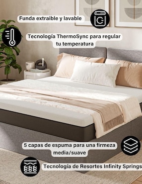 Colchón en caja Emma Hybrid Deluxe Cooling confort suave