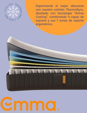 Colchón en caja Emma Hybrid Deluxe Cooling confort suave