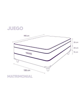 Juego de colchón y box Mauve Therapedic