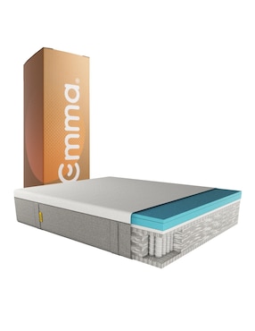 Colchón En Caja Emma Sleep Hybrid Elite Confort Suave