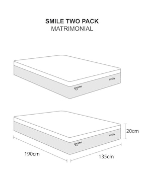 Colchón en caja Roomi smile two pack