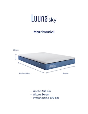 Colchón en caja Luuna sky