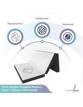 Colchón plegable Memory Foam + sábana
