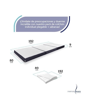Colchón plegable Memory Foam colchón plegable + protector impermeable