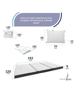 Colchón plegable Memory Foam colchón plegable + sábana + protector + almohada