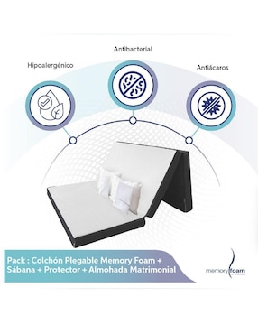 Colchón plegable Memory Foam colchón plegable + sábana + protector + almohada