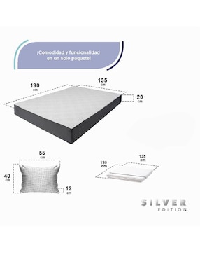 Colchón en caja Silver Edition + sábana + almohada