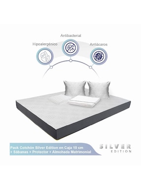 Colchón en caja Silver Edition + sábana + almohada