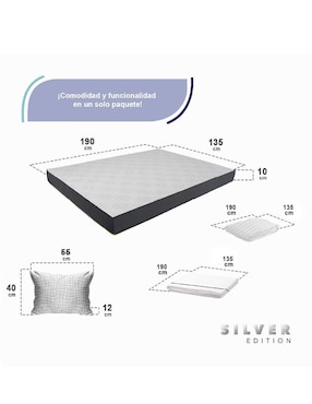 Colchón en caja Silver Edition + sábana + almohada