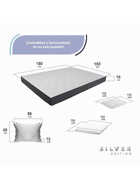 Colchón en caja Silver Edition + sábana + almohada