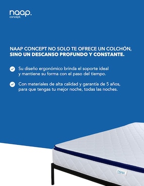Colchón en caja Naap Concept cotton ortopédico de espuma
