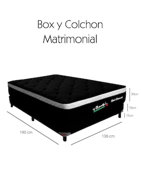 Juego de colchón y box Black Diamond Vittorio Benzi