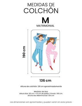 Juego de colchón y box Aries Box Spring Air