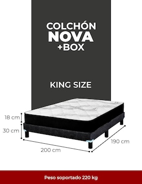 Juego de colchón y box Nova más blancos Atlas del Descanso