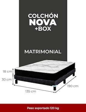 Juego de colchón y box Nova más blancos Atlas del Descanso