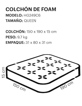 Colchón en caja Selectshop Queen size