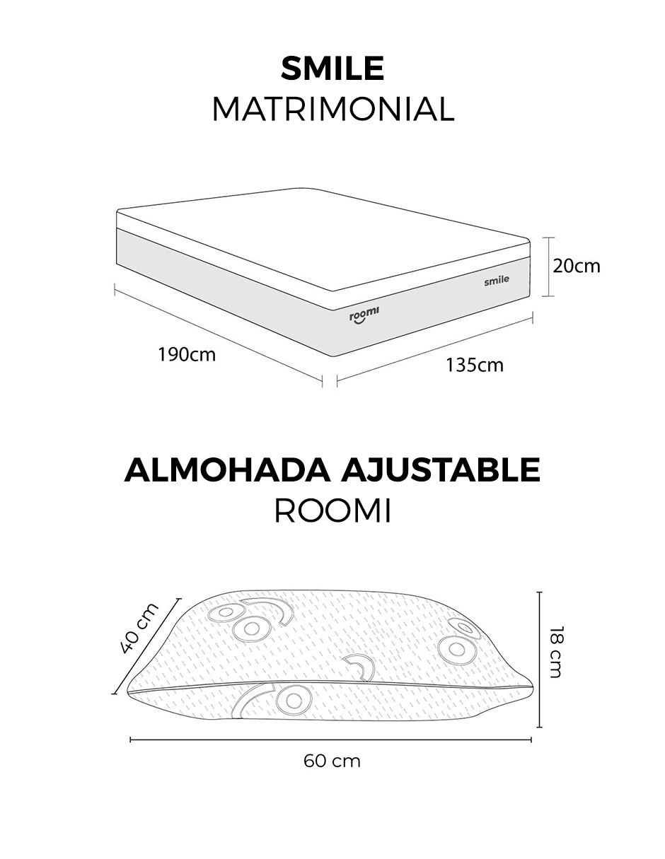 Colchón en caja smile más almohada