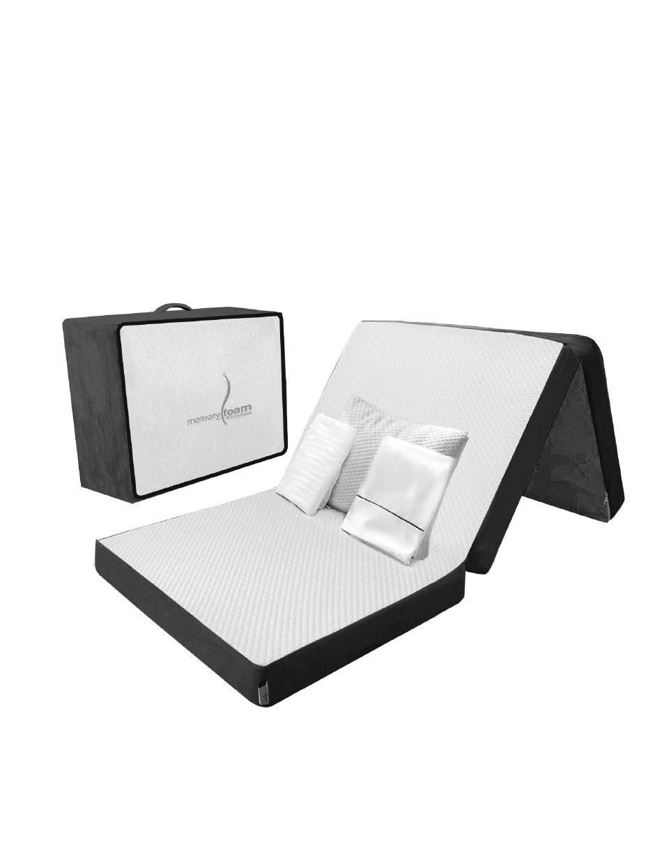 Colchón plegable + sábana + protector + almohada