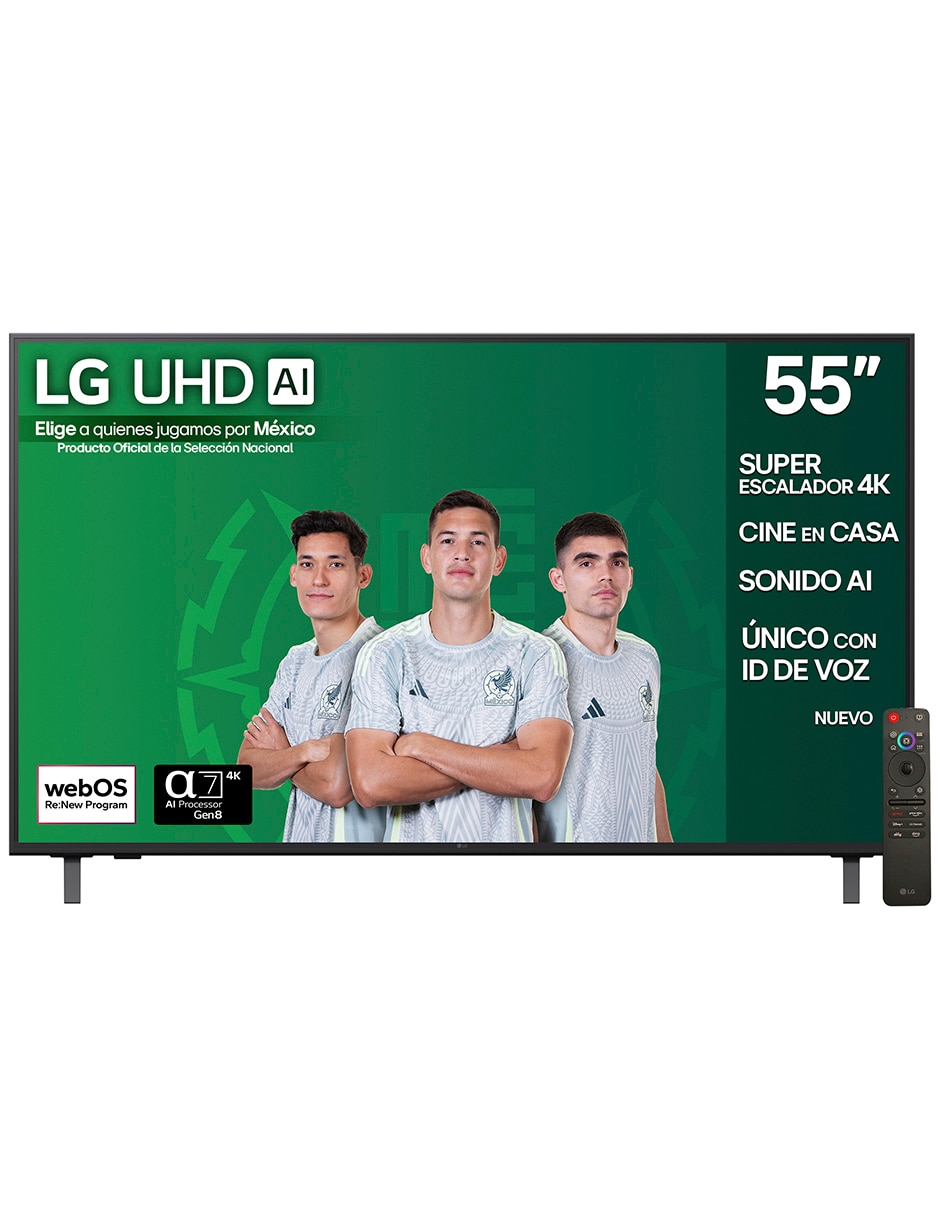 Pantalla Smart TV LG UHD de 55 pulgadas 4K 55UA8050PSA con AI webOS