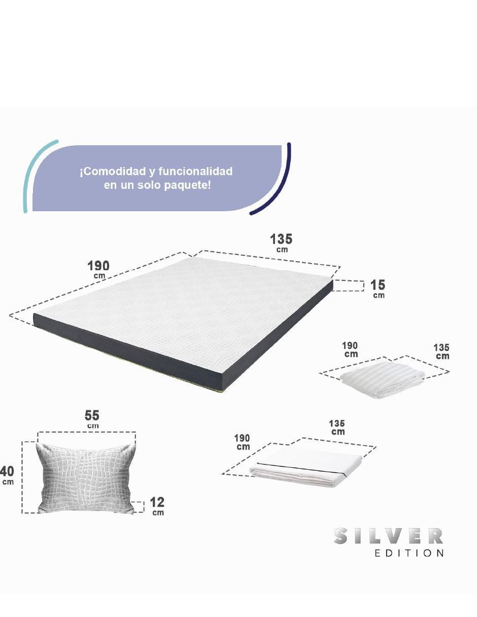 Colchón en caja protector + sábana + almohada 3