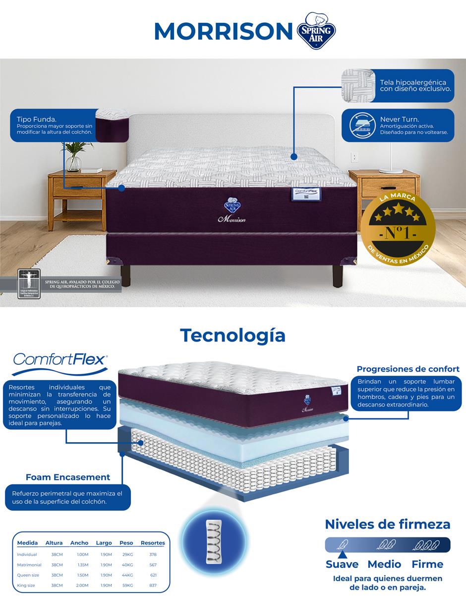 Colchón regular comfort flex 6